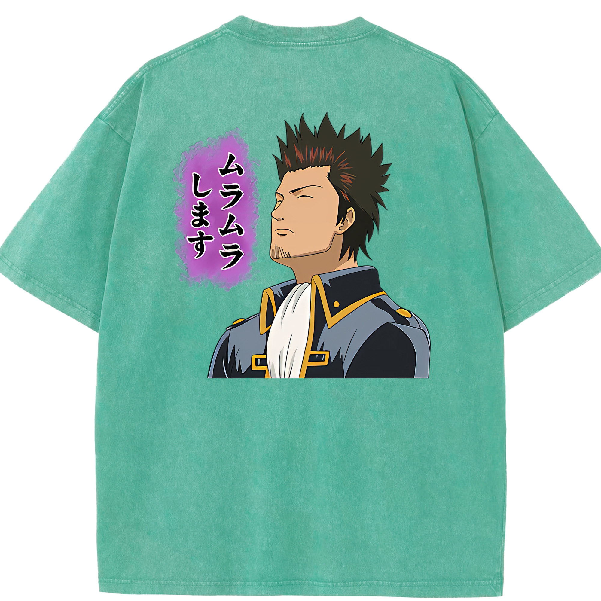 （画像用） ぎんたま 坂田銀時（さかたぎんとき） 神楽 志村新八（しむら しんぱち） GINTAMA Sakata Gintoki Kagura Shimura Shinpachi 綿100% ヴィンテージ風 半袖Tシャツ（背面プリント）